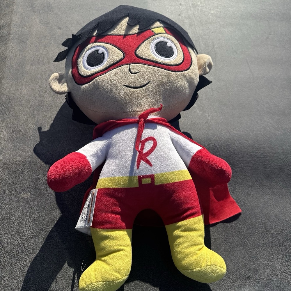 Ryans World Superhero Red Titan Plush Toy 14" Pocket Watch Kids Play‎ Figure
